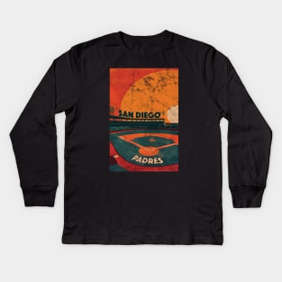 Midcentury San Diego Padres Stadium Kids Long Sleeve T-Shirt